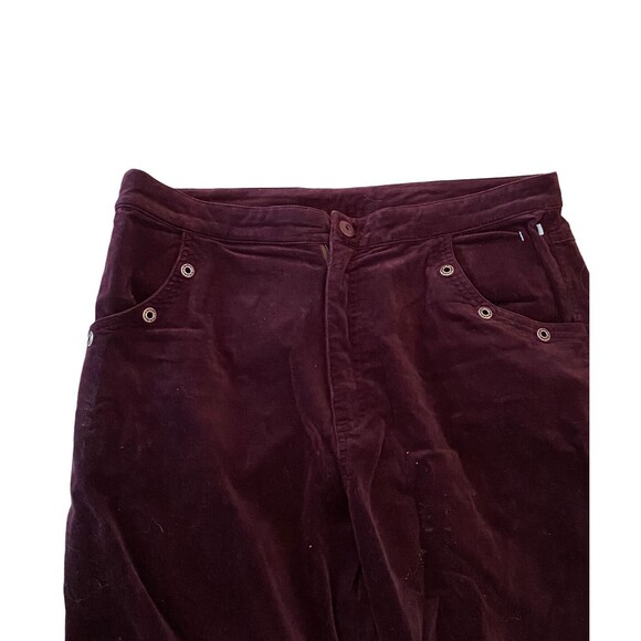 Women’s Extreme Burgundy High Waist Corduroy Jeans Size 5 Metal Studs - Picture 6 of 14